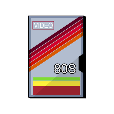 Retro 80s video vhs tape cassette illustrationのイラスト素材