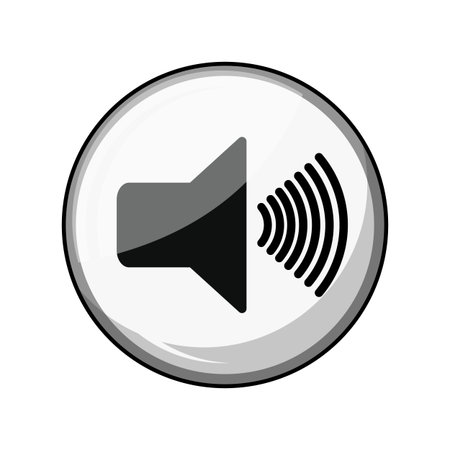 Speaker icon button emitting sound wavesのイラスト素材