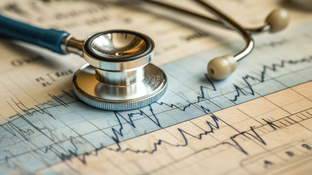 medicl examining a vintage medical style chart comparing renting and buying