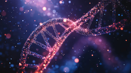 helix infographic of a dna strand in a clean sliced view style