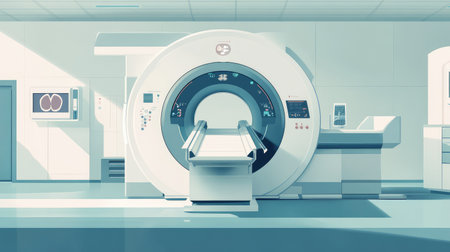 cross clean style infographic of a ct scanner cross section