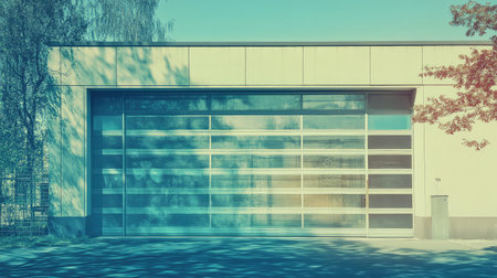 retro vintage medical style x ray of the garage exterior