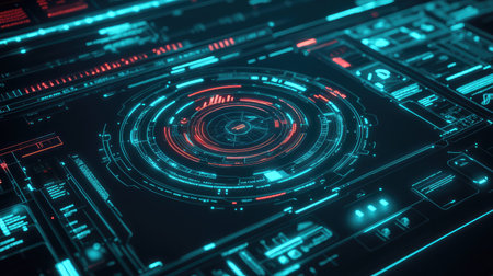 design holographic ui schematic style in a collapsing format