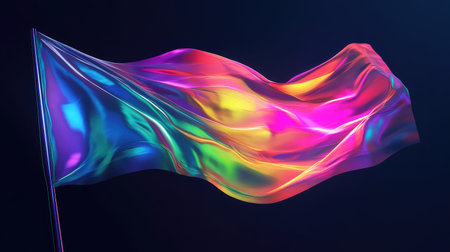 digital holographic style pulsating milestone flag