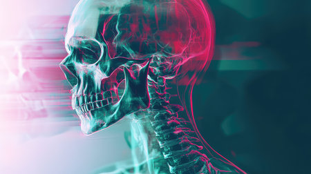distortion glitch style rotating x ray image