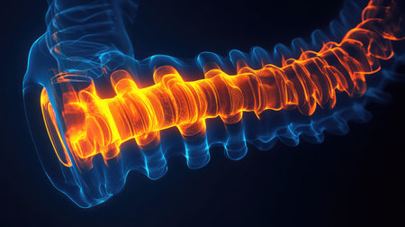 technology minimalist glowing effect on orthopedic implant