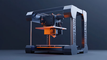 visuliztion 3d render style of a zooming 3d printer