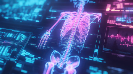 visualization holographic style clinical trial chart x ray