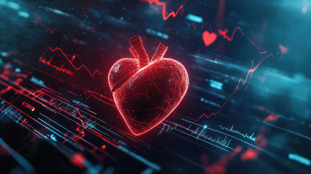 nimtion hyper detailed style of a rotating heart monitor