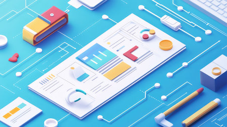 3d animating an isometric style project timeline