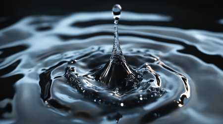 surface metallic style water drop transformation