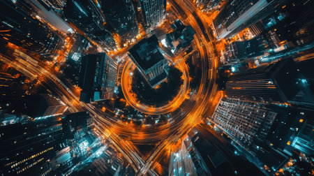 architecture minimal style of spiraling city lights