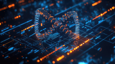 assembly high tech schematic style of assembling a dna helix