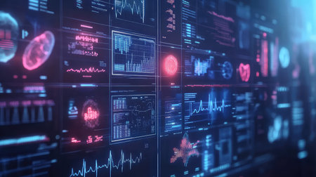 visualizati glowing effect on medical hud infographic