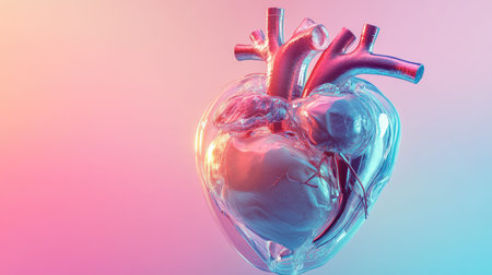 digitl smooth futuristic scan of a heart transplant model