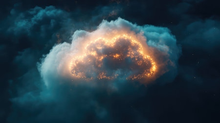 visual cinematic style flickering cloud computing