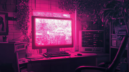 style terminal window glitching in a paper cut style