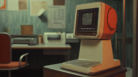 antique vintage medical biometric scanner simulation