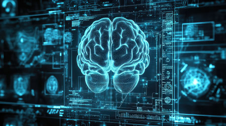 mri high tech schematic style brainwave scan x ray