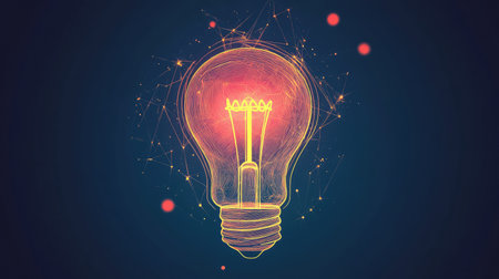 inspiration enhancing innovation with line art lightbulb design