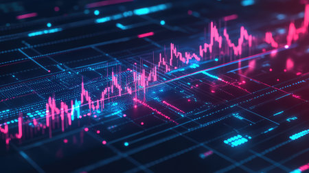 graph isometric style oscillating stock chart