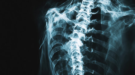 ctrast radiant effect on x ray image with an organic texture style