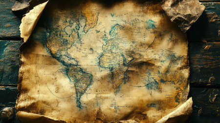 old vintage style collapsing map