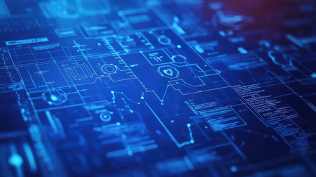nlysis abstract visualization of a medical report blueprint