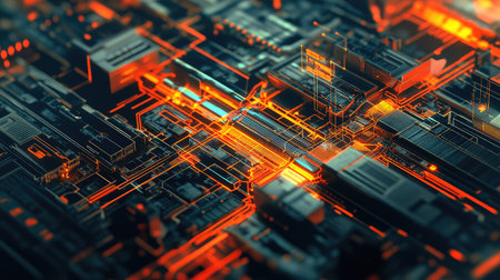 transition schematic style for transitioning api endpoint glitchの写真素材