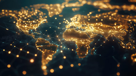 distribution illuminating the supply chain map in a schematic style