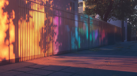 design minimalist holographic projection of a property fence
