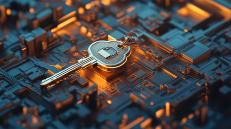 engraving highly detailed style of rotating house keys