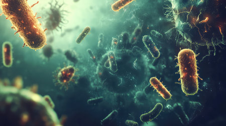 cells clean exploded view of bacterial colony infographic