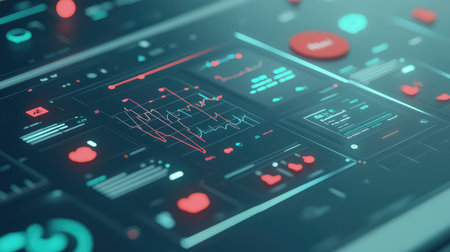 3d low poly style healthcare dashboard simulation