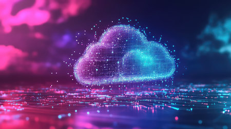 design organic style flickering cloud computing center