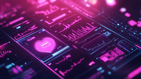 report neon glow style cross section of health report