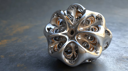futuristic metallic style sliding virus cell
