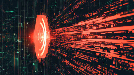 scanning hand drawn style of binary code scanning radar