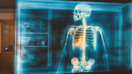 cabin vintage medical style x ray of a small cabin