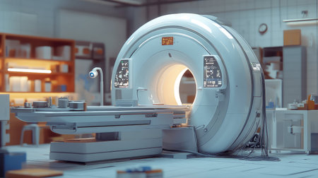 orgic constructing an mri machine with an organic texture design