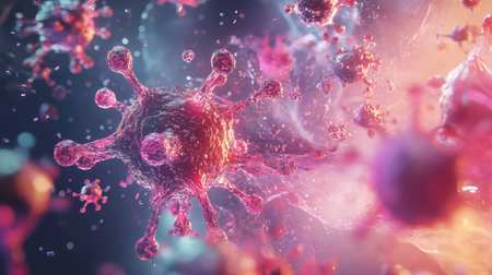 cells highly detailed view of the immune system network explosion