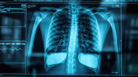imaging hyper detailed style x ray of a medical monitor