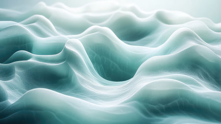 Abstract blue green flowing smooth wave surface background