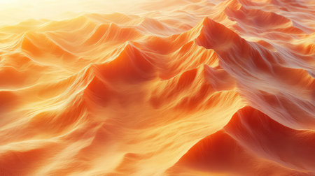 Desert sand dunes during a warm golden hour sunset