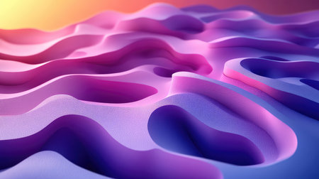 Flowing abstract waves creating a dynamic purple gradient surface
