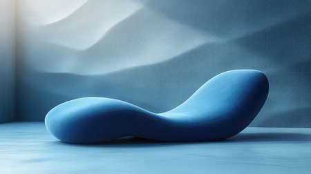 Organic blue chaise longue modern minimalist interior design