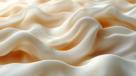 Cream silk fabric creating soft wavy patterns