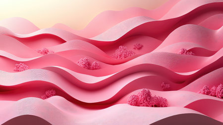 Pink flowing abstract waves with granular texture