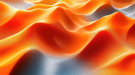 Orange abstract fluid waves flowing liquid background