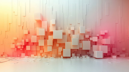 Abstract 3d cubes creating modern gradient background